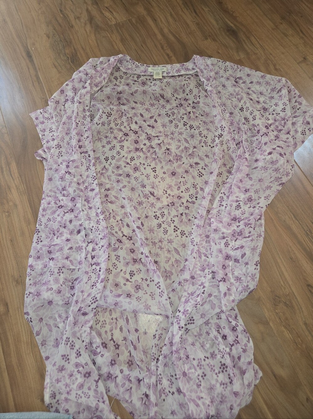 Rachel Zoe Lightweight Lavender Floral Kimono Cardigan